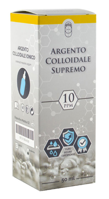 ARGENTO COLLOIDALE SUPREMO 10PPM CERTIFICATO CON CONTAGOCCE 50 ML - Luckyfarma.it