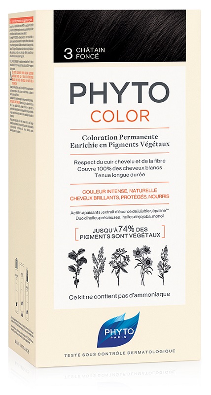 PHYTOCOLOR 3 CASTANO SCURO 1 LATTE + 1 CREMA + 1 MASCHERA + 1 PAIO DI GUANTI - Luckyfarma.it