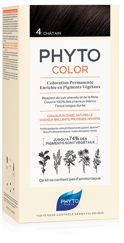 PHYTOCOLOR 4 CASTANO 1 LATTE + 1 CREMA + 1 MASCHERA + 1 PAIO DI GUANTI - Luckyfarma.it