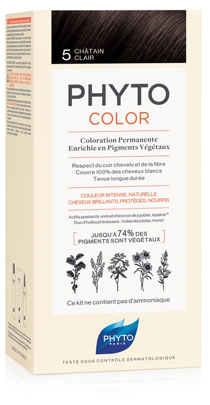 PHYTOCOLOR 5 CASTANO CHIARO 1 LATTE + 1 CREMA + 1 MASCHERA + 1 PAIO DI GUANTI - Luckyfarma.it