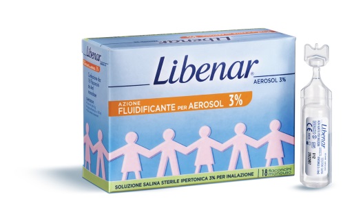 SOLUZIONE SALINA IPERTONICA 3% LIBENAR PER INALAZIONE CON AEROSOL 18 FLACONCINI MONOUSO X 4ML - Luckyfarma.it