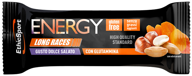 ETHICSPORT ENERGY LONG RACES BARRETTA ENERGETICA DOLCE SALATO CON GLUTAMMINA 42 G - Luckyfarma.it