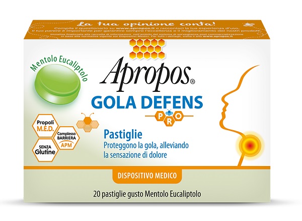APROPOS GOLA DEFENS PRO 20 PASTIGLIE MENTOLO EUCALIPTO - Luckyfarma.it