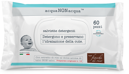 FIOCCHI DI RISO ACQUA NON ACQUA SALVIETTE DETERGENTI 60 PEZZI - Luckyfarma.it