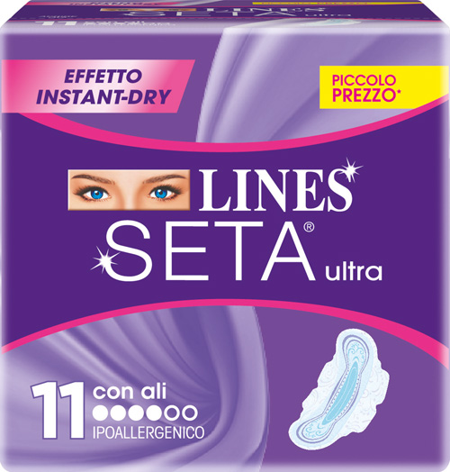 LINES SETA ULTRA ASSORBENTI CON ALI 11 PEZZI - Luckyfarma.it