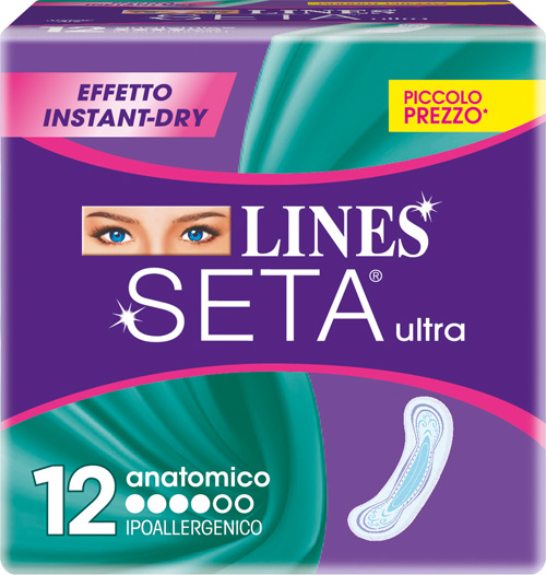 LINES SETA ULTRA ASSORBENTI ANATOMICI 12 PEZZI - Luckyfarma.it