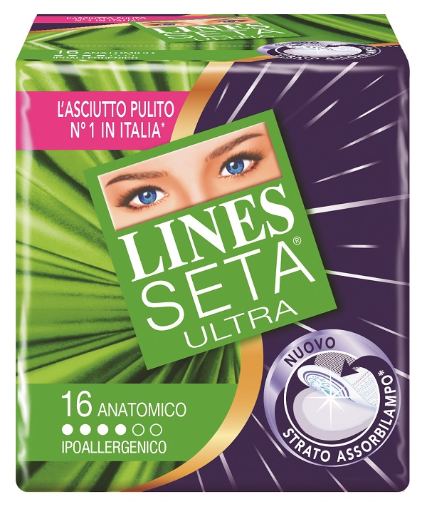 ASSORBENTE LINES SETA ULTRA ANATOMICO 16 PEZZI - Luckyfarma.it