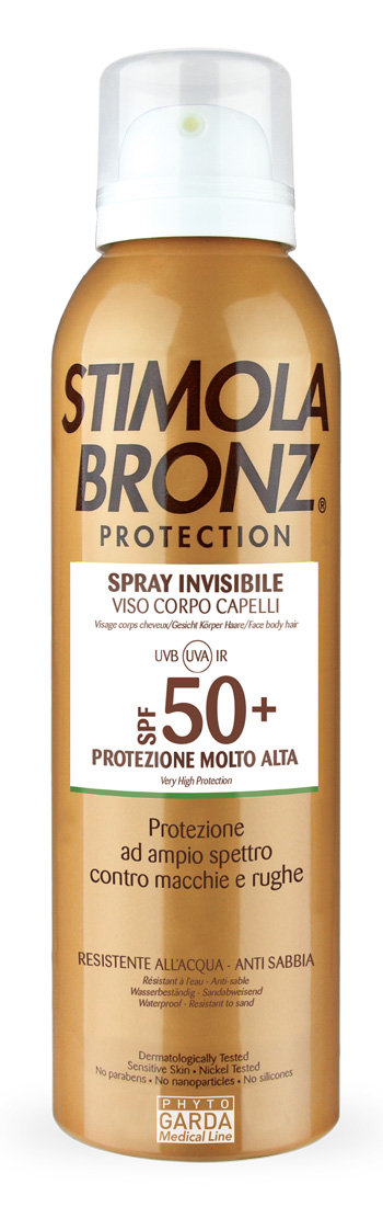 STIMOLABRONZ PROTECTION SPF50+ SPRAY INVISIBILE VISO CORPO CAPELLI 150 ML - Luckyfarma.it