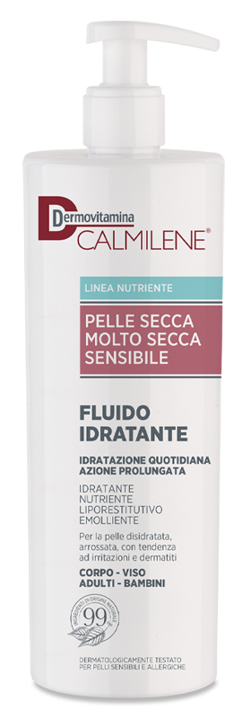 DERMOVITAMINA CALMILENE FLUIDO IDRATANTE PER PELLE SECCA, MOLTO SECCA E SENSIBILE 500 ML - Luckyfarma.it