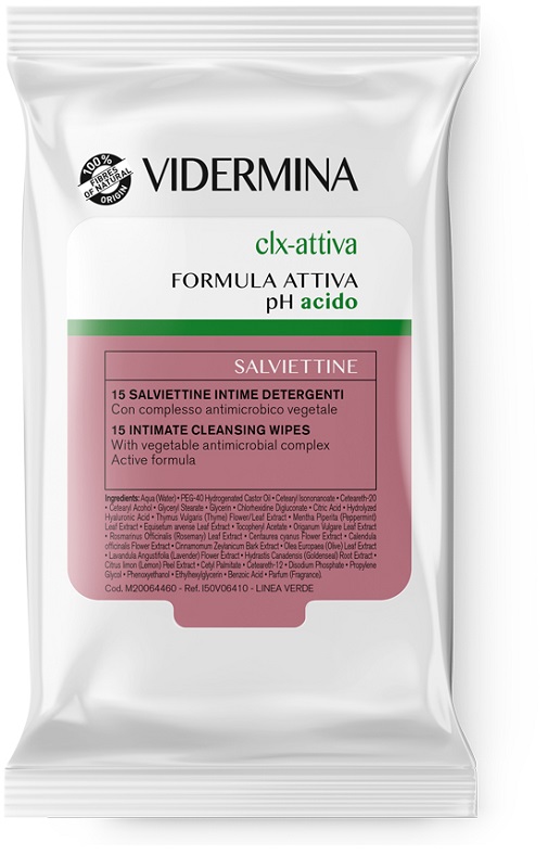 VIDERMINA CLX ATTIVA 15 SALVIETTE INTIME DETERGENTI - Luckyfarma.it