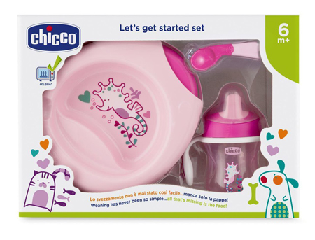 CHICCO SET PAPPA 6M+ ROSA CON CUCCHIAIO ROSA - Luckyfarma.it