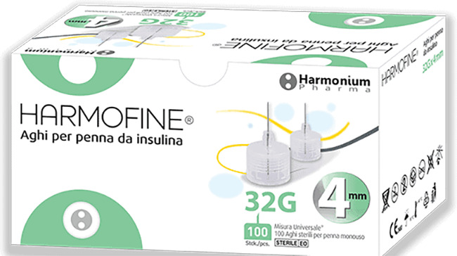 AGO HARMOFINE PENNA DA INSULINA GAUGE 32 4MM 100 PEZZI - Luckyfarma.it