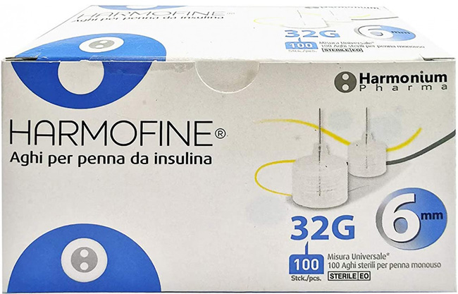 AGO HARMOFINE PENNA DA INSULINA GAUGE 32 6MM 100 PEZZI - Luckyfarma.it