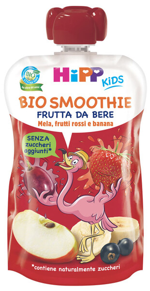 HIPP BIO SMOOTHIES MELA/BAN/FRUTTI ROSSI 120 ML - Luckyfarma.it