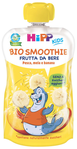 HIPP BIO SMOOTHIES MELA/BAN/PESCA 120 ML - Luckyfarma.it