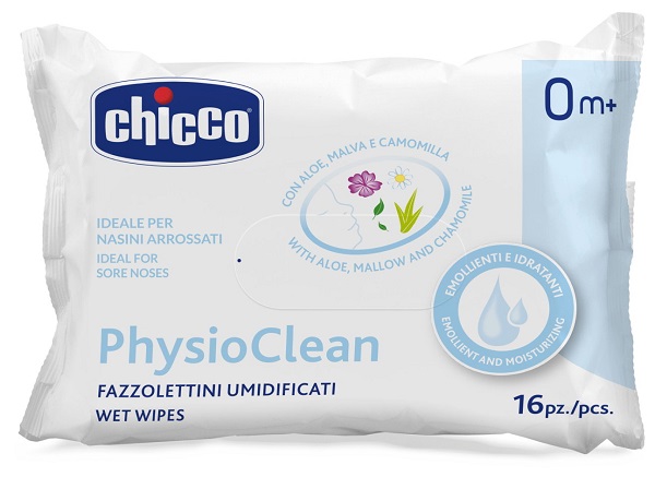 CHICCO FAZZOLETTINI UMIDIFICATI PHYSIOCLEAN 16 PEZZI - Luckyfarma.it