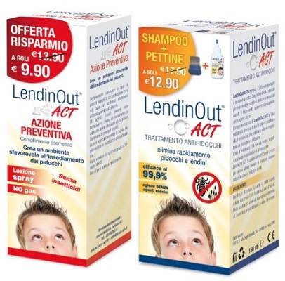 LENDINOUT ACT KIT ANTIPIDOCCHI SHAMPOO 150 ML + PETTINE + SPRAY AZIONE PREVENTIVA 100 ML - Luckyfarma.it