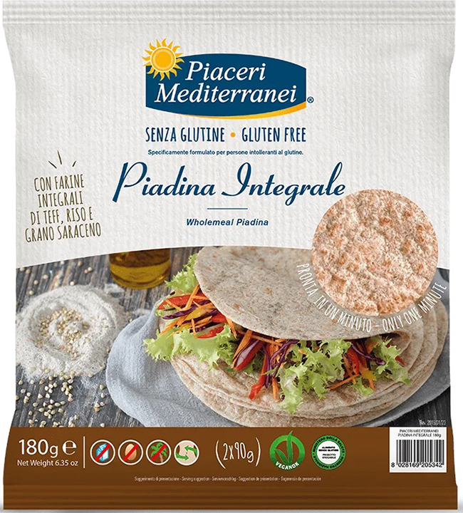 PIACERI MEDIT PIADINA INTEGRALE 180 G - Luckyfarma.it