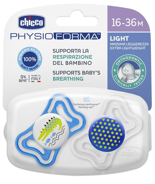 CHICCO SUCCHIETTO LIGHT BOY SILICONE 16-36 MESI 2 PEZZI - Luckyfarma.it
