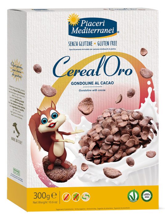 PIACERI MEDITERRANEI CEREALORO GONDOLINE CACAO 300 G - Luckyfarma.it