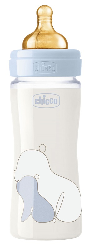 CHICCO BIBERON ORIGINAL 240ML VETRO 1 FORO 1 FORO BOY CON TETTARELLA IN CAUCCIU' - Luckyfarma.it