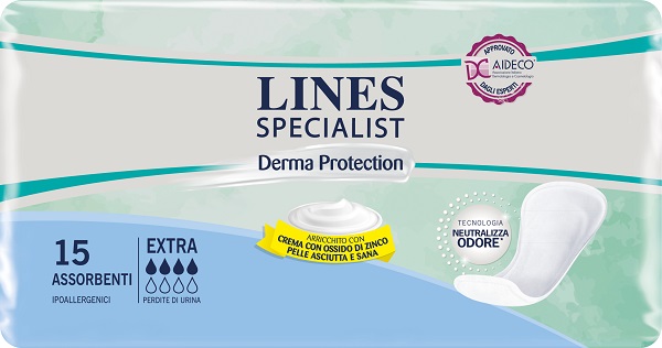 LINES SPECIALIST DERM PANNOLONE SAGOMATO EXTRA 15 PEZZI - Luckyfarma.it