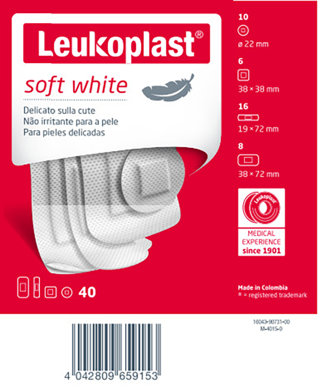 LEUKOPLAST SOFT WHITE 40 PEZZI ASSORTITI - Luckyfarma.it