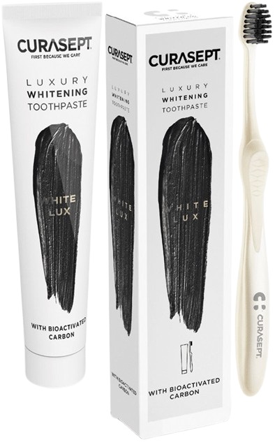 CURASEPT WHITE LUXURY WHITENING DENTIFRICIO 75 ML + SPAZZOLINO - Luckyfarma.it