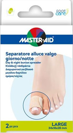 MASTER-AID FOOT CARE DIVARICATORE ALLUCE GIORNO/NOTTE TAGLIA L 2 PEZZI - Luckyfarma.it