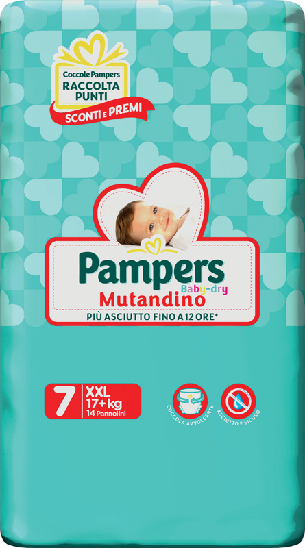 PAMPERS BABY DRY PANNOLINI A MUTANDINA TAGLIA XXL 14 PEZZI - Luckyfarma.it