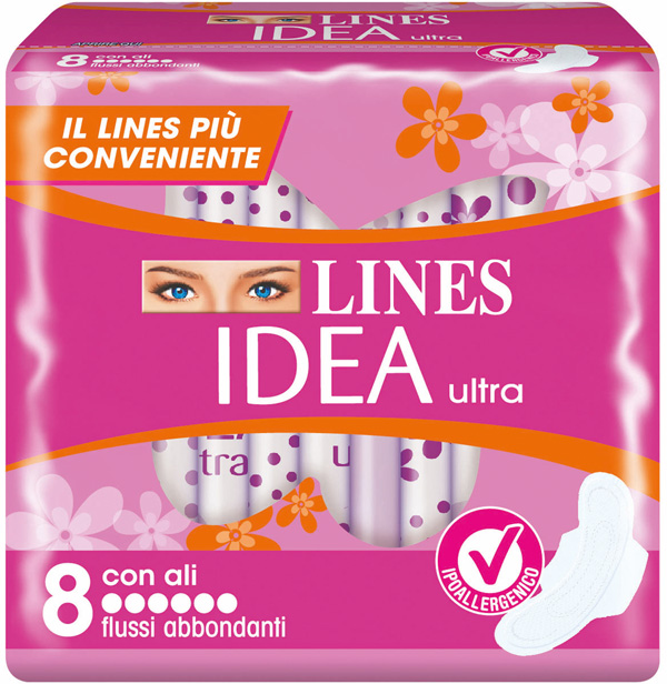 IDEA ULTRA ASSORBENTE FLUSSI ABBONDANTI CON ALI 8 PEZZI - Luckyfarma.it