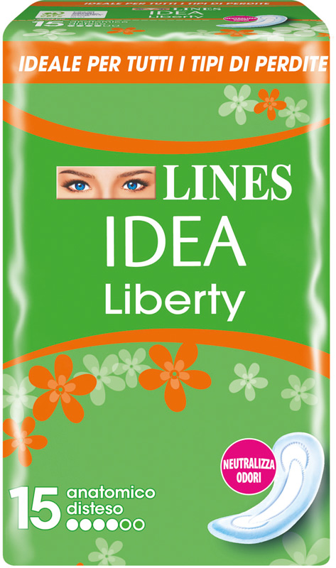 LINES IDEA ASSORBENTE LIBERTY ANATOMICO 15 PEZZI - Luckyfarma.it