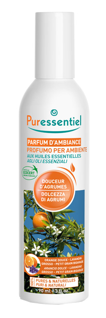 PURESSENTIEL PROFUMO AMBIENTE DOLCEZZA AGRUMI ECOCERT 90 ML - Luckyfarma.it
