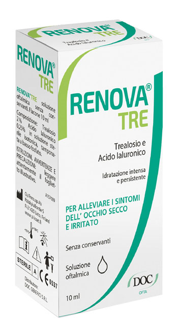 RENOVA TRE COLLIRIO A BASE DI TREALOSIO E ACIDO IALURONICO 10 ML SENZA CONSERVANTI - Luckyfarma.it
