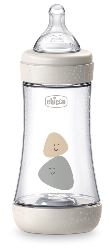 CHICCO BIBERON PERFECT 5 UNISEX 240 ML IN SILICONE 2 FORI - Luckyfarma.it