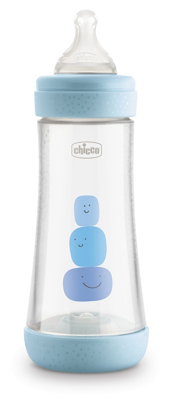 CHICCO BIBERON PERFECT 5 BOY 300 ML IN SILICONE 3 FORI - Luckyfarma.it