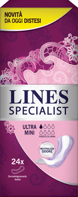 PANNOLONE SAGOMATO LINES SPECIALIST ULTRAMINI 24 PEZZI FARMA - Luckyfarma.it
