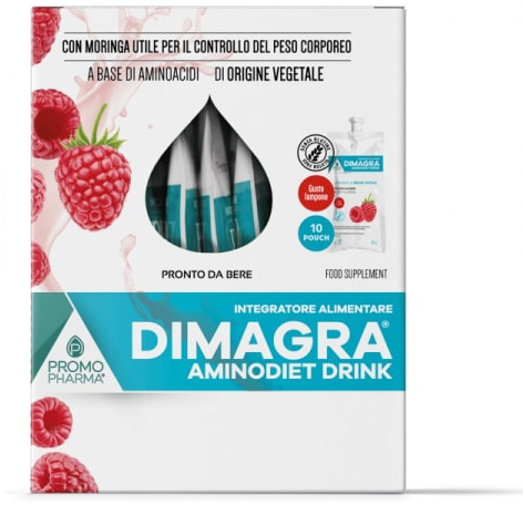 DIMAGRA AMINODIET DRINK LAMPONE 10 POUCH DA 80 G - Luckyfarma.it