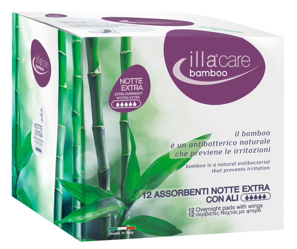 ILLA CARE BAMBOO ASSORBENTI NOTTE EXTRA 12 PEZZI - Luckyfarma.it