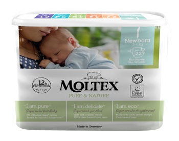PANNOLINI MOLTEX PURE & NATURE NEW BORN 2-4 KG TAGLIA 1 22 PEZZI - Luckyfarma.it