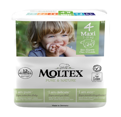 PANNOLINI MOLTEX PURE & NATURE MAXI 7-18 KG TAGLIA 4 29 PEZZI - Luckyfarma.it
