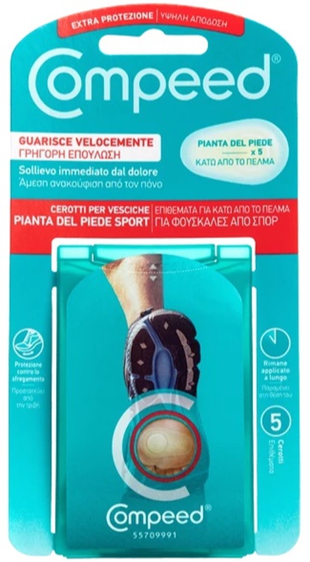 COMPEED CEROTTI PER VESCICHE PIANTA PIEDE SPORT 5 PEZZI - Luckyfarma.it
