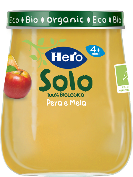 HERO SOLO OMOGENEIZZATO PERA MELA 100% BIO 120 G - Luckyfarma.it