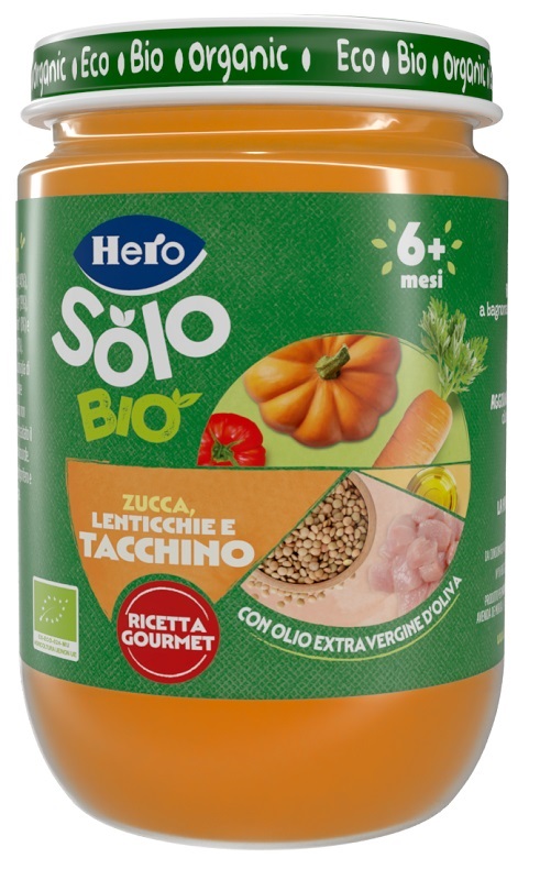 HERO SOLO OMOGENEIZZATO ZUCCHINE LENTICCHIE TACCHINO 100% BIO 190G - Luckyfarma.it