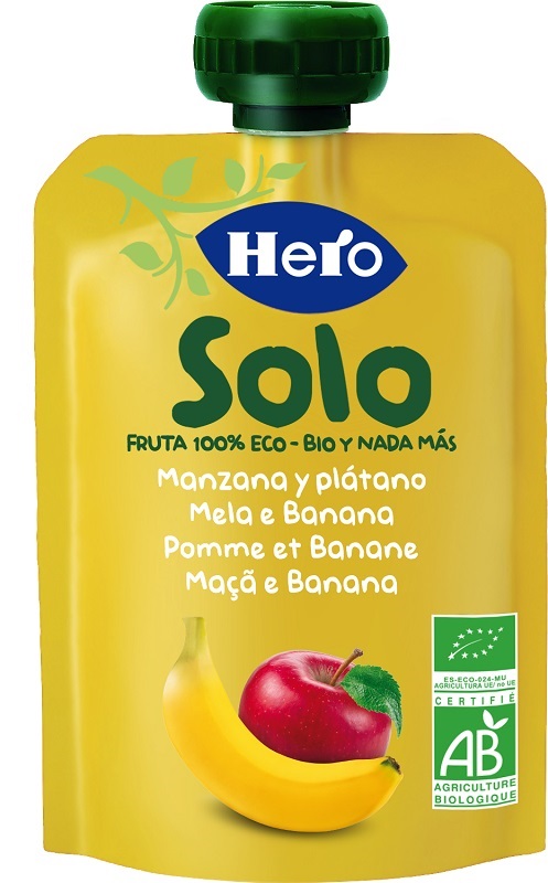 HERO SOLO FRUTTA FRULLATA 100% BIO MELA/BANANA 100 G - Luckyfarma.it