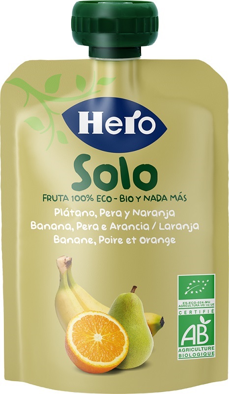 HERO SOLO FRUTTA FRULLATA 100% BIO BANANA PERA ARANCIA 100 G - Luckyfarma.it