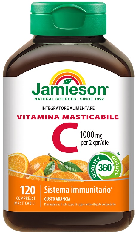 JAMIESON VITAMINA C 1000 MASTICABILE ARANCIA 120 COMPRESSE - Luckyfarma.it