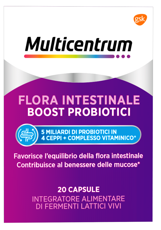 MULTICENTRUM FLORA INTESTINALE BOOST PROBIOTICI 20 CAPSULE - Luckyfarma.it