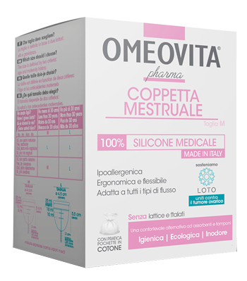 COPPETTA MESTRUALE OMEOVITA PHARMA TAGLIA M + SACCHETTO COTONE - Luckyfarma.it