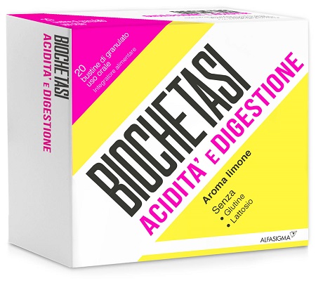 BIOCHETASI ACIDITA' E DIGESTIONE 20 BUSTE GRANULATO AROMA LIMONE - Luckyfarma.it